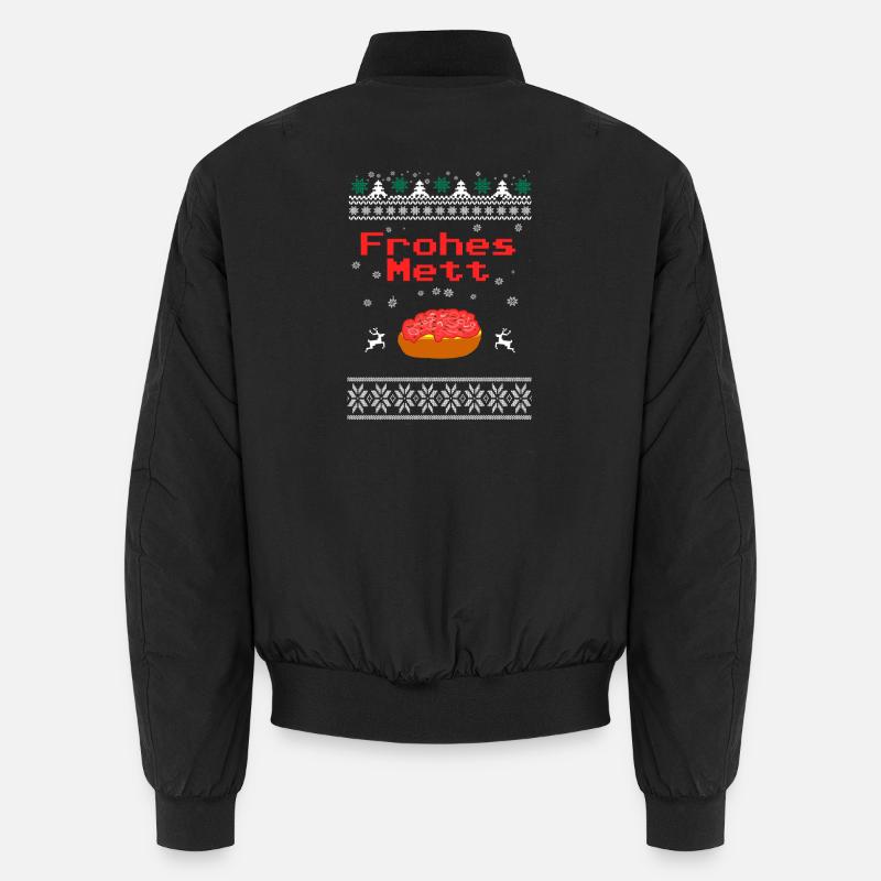 Frohe Weihnachten Mettbrötchen Fleisch Unisex Bomberjacke