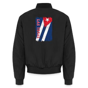 Drapeau vintage Las Tunas Cuba - Bomber unisexe - noir - Dos - AI Model Male 185 light (185cm)