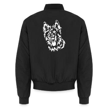 Tiger Kopf "Black Edition" - Unisex Bomberjacke - Schwarz - Hinten - AI Model Male 185 light (185cm)