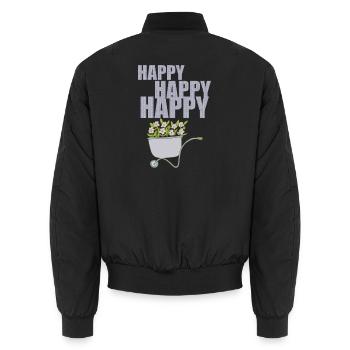 SCHUBKARREN HAPPY - Unisex Bomberjacke - Schwarz - Hinten - AI Model Male 185 light (185cm)