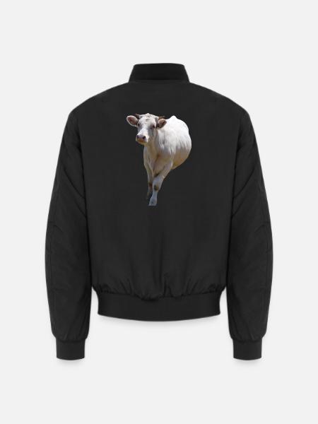 Personalisiertes Kuh-T-Shirt Geschenk für Bauern  - Unisex Bomberjacke - Schwarz