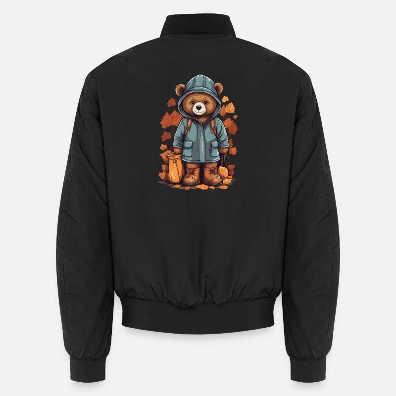 Süßer Bär mit Regenmantel Unisex Bomberjacke