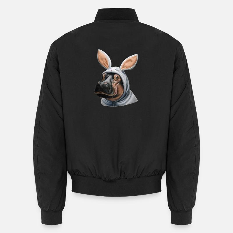 Nilpferd Bunny weiß - Unisex Bomberjacke - Schwarz