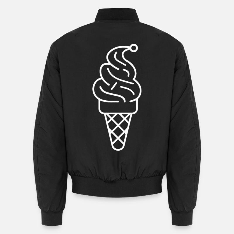 Ice cream cone Drawing - Unisex Bomber Jacket - black