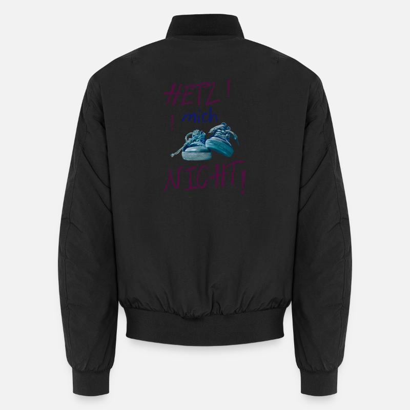 Bunte Sneaker-Statement nicht hetzen - Unisex Bomberjacke - Schwarz