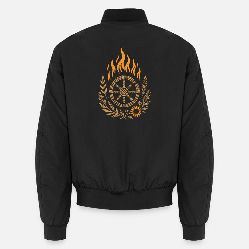 Witchy Fire Wheel - Summer Sun & Herbs Unisex Bomber Jacket