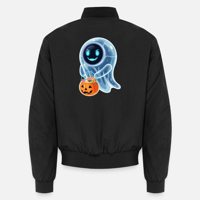 Roboter Geist mit Kürbiseimer Unisex Bomberjacke