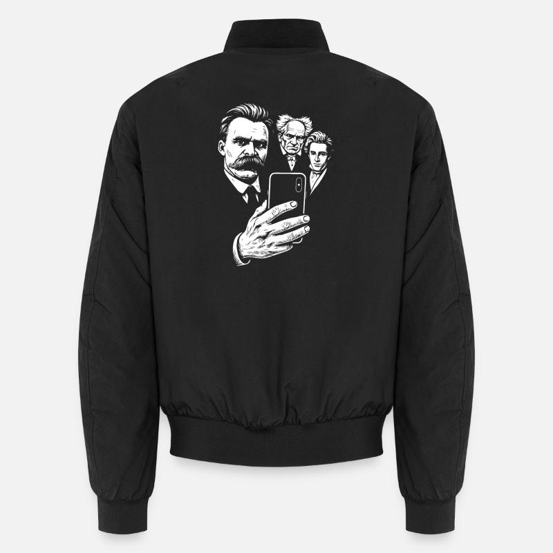 Selfie de Nietzsche avec Schopenhauer et Kierkegaard Bomber unisexe