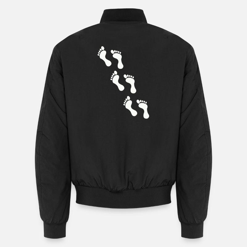 Small footprints on black - Unisex Bomber Jacket - black