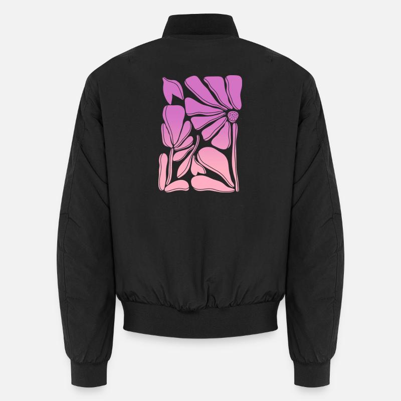 Flower power pink gradient - Unisex Bomberjacke - Schwarz