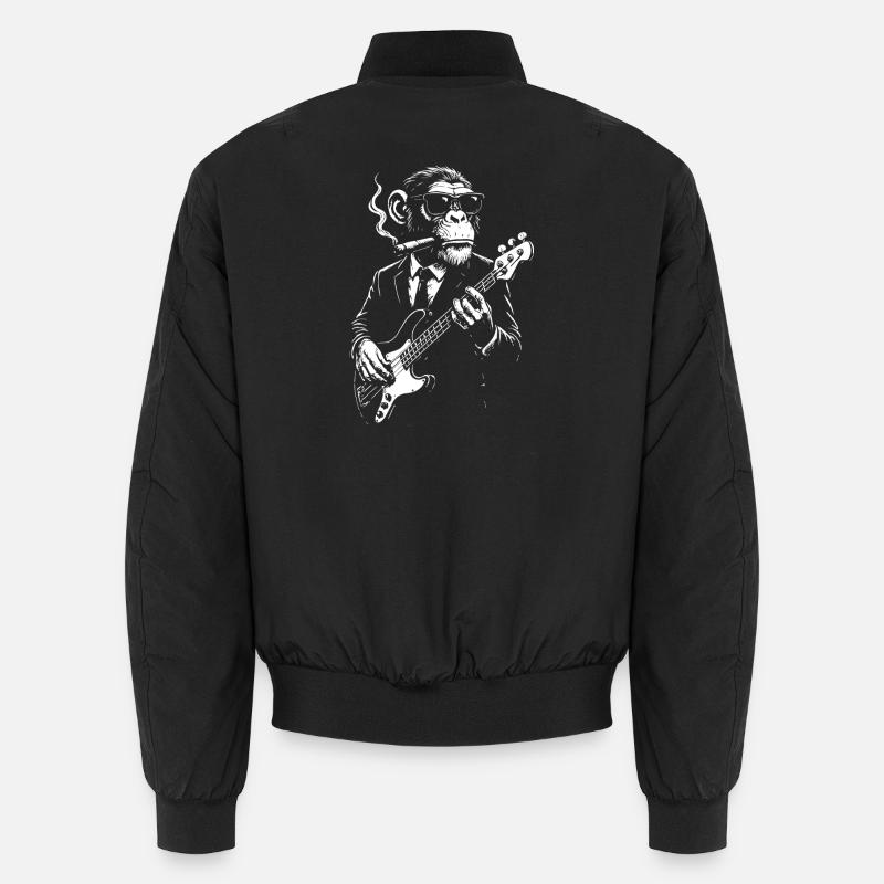 Rockin Monkey raucht Zigarre in einem scharfen Anzug Unisex Bomberjacke