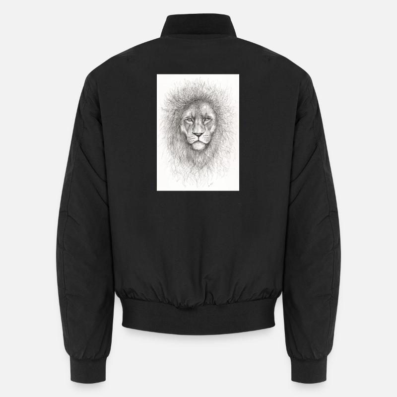 Very serious lion - Unisex Bomber Jacket - black
