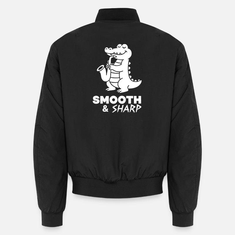 Saxophone Crocodile Retro - Bomber unisexe - noir