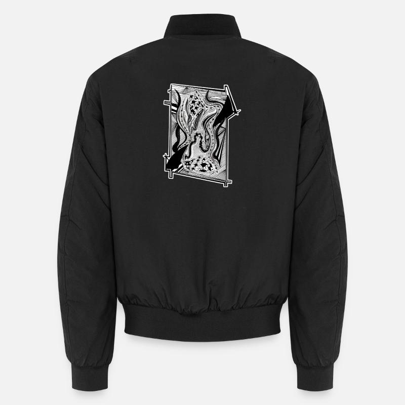 Design abstrait noir et blanc n°8 Bomber unisexe