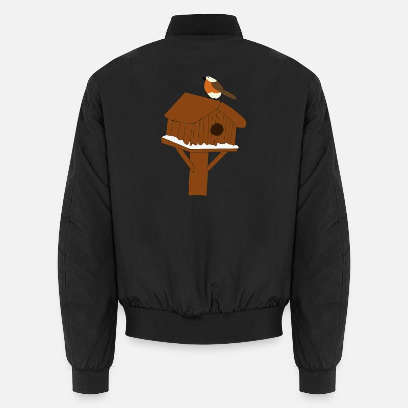 Vogelhaus am Schneeboden Unisex Bomberjacke