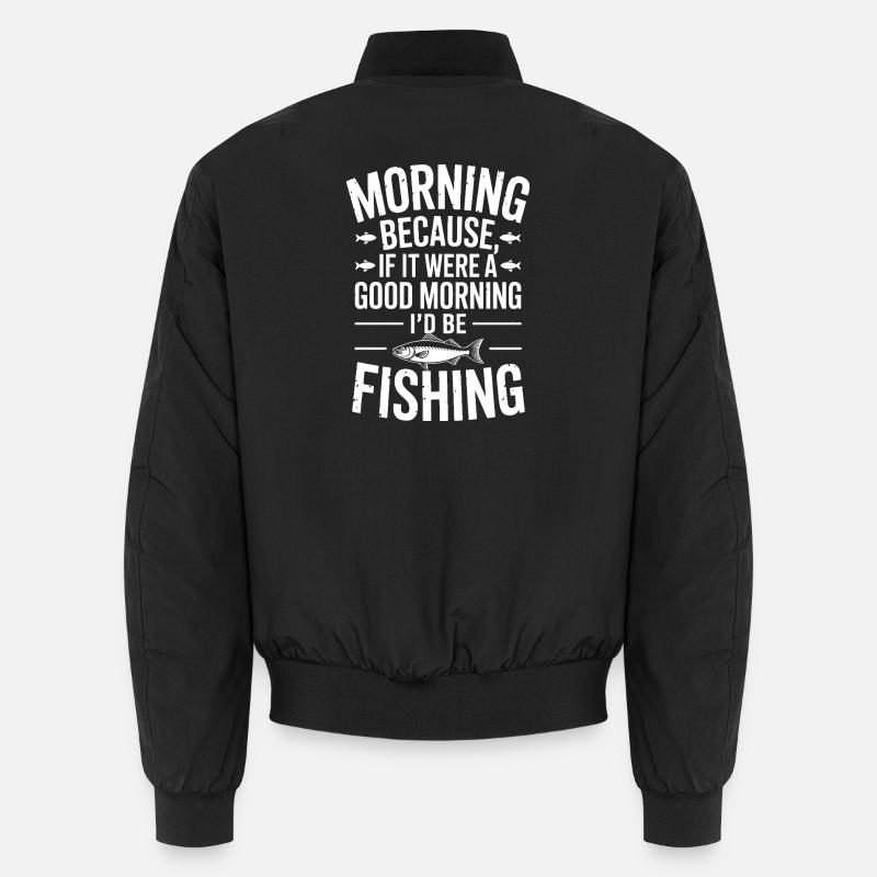 Morgenfisch-Zitat-Abschlag - Unisex Bomberjacke - Schwarz
