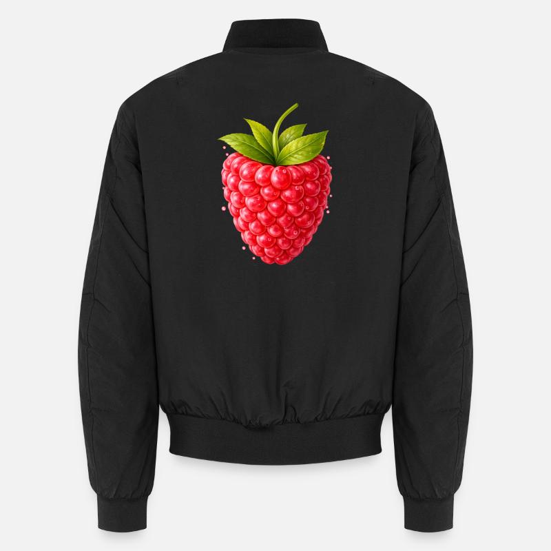Frische Himbeere mit Blättern  Unisex Bomberjacke