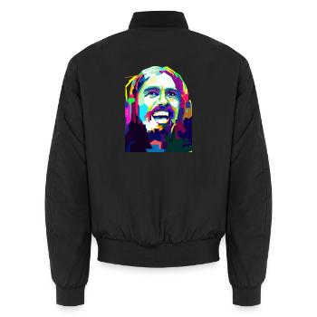 Die Tage der Rock'n'Roll-Popkunst - Unisex Bomberjacke - Schwarz - Hinten - AI Model Male 185 light (185cm)
