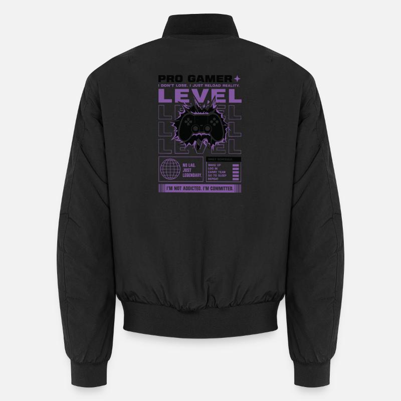 Pro Gamer Level Up Controller Design - Unisex Bomberjacke - Schwarz