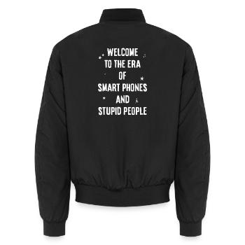 L’ère des smartphones et des imbéciles - Bomber unisexe - noir - Dos - AI Model Male 185 light (185cm)