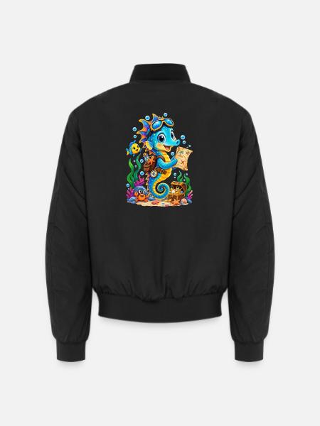 Abenteuer-Seepferdchen - Unisex Bomberjacke - Schwarz