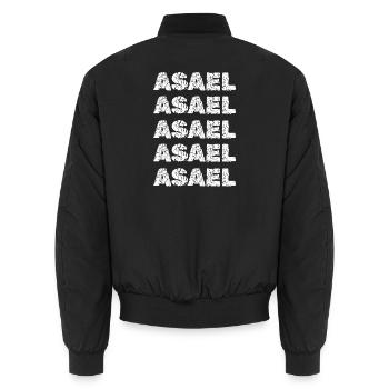 Asael als Name - Unisex Bomberjacke - Schwarz - Hinten - AI Model Male 185 light (185cm)