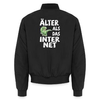 Älter als das Internet - Dino - Unisex Bomberjacke - Schwarz - Hinten - AI Model Male 185 light (185cm)