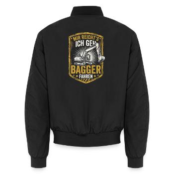 Mir Reichts Ich Gehe Bagger Fahren Baggerfahrer - Unisex Bomberjacke - Schwarz - Hinten - AI Model Male 185 light (185cm)