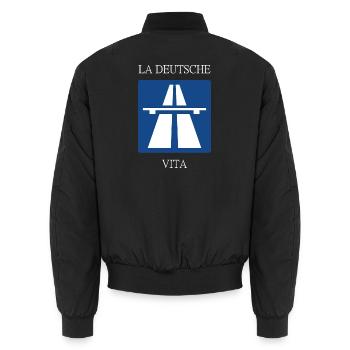 La deutsche Vita - Unisex Bomberjacke - Schwarz - Hinten - AI Model Male 185 light (185cm)