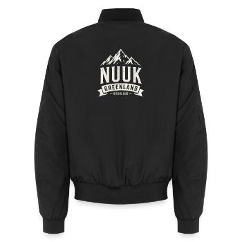 Nuuk - Greenland - Artic Ocean - Denmark - Unisex Bomberjacke - Schwarz - Hinten - AI Model Male 185 light (185cm)