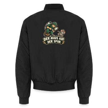 Der Maus auf der Spur - Unisex Bomberjacke - Schwarz - Hinten - AI Model Male 185 light (185cm)