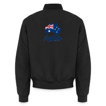 Australia - Australien - Koala - Känguru - Down Un - Unisex Bomberjacke - Schwarz - Hinten - AI Model Male 185 light (185cm)