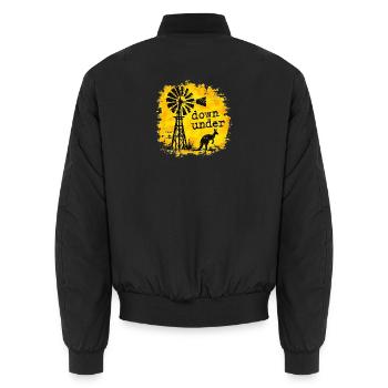 Australia - Down Under - Australien - Windrad - Unisex Bomberjacke - Schwarz - Hinten - AI Model Male 185 light (185cm)
