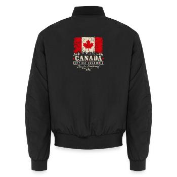 Canada - Kanada - British Columbia - Unisex Bomberjacke - Schwarz - Hinten - AI Model Male 185 light (185cm)