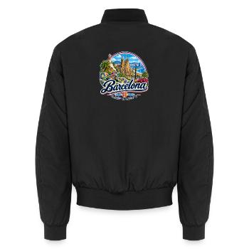 Barcelona - Spanien - Espana - Spain - Unisex Bomberjacke - Schwarz - Hinten - AI Model Male 185 light (185cm)