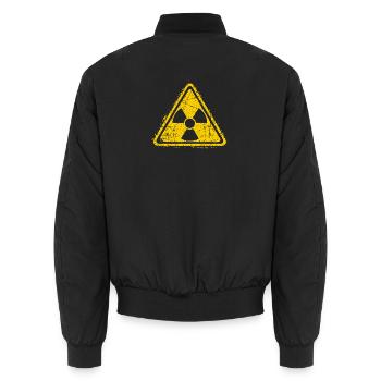 Strahlenwarnschild - Radioaktiv - Nuklear - Unisex Bomberjacke - Schwarz - Hinten - AI Model Male 185 light (185cm)