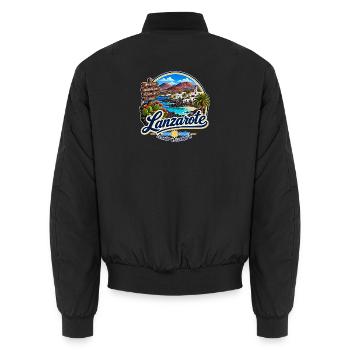 Lanzarote - Islas Canarias - Kanaren - Spanien - Unisex Bomberjacke - Schwarz - Hinten - AI Model Male 185 light (185cm)