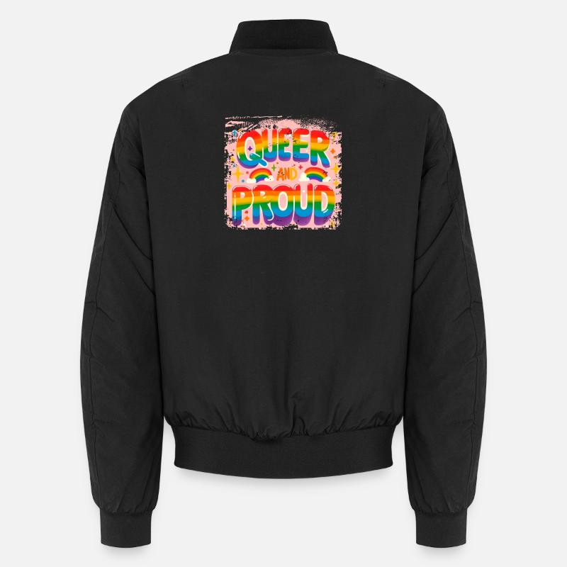 Queer and proud - Unisex Bomber Jacket - black