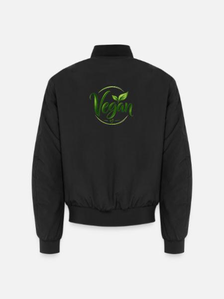 Vegan - Veganer - fleischfrei - fleischlos - Unisex Bomberjacke - Schwarz