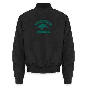 Australia Rowing - Australien Rudern - Känguru - Unisex Bomberjacke - Schwarz - Hinten - AI Model Male 185 light (185cm)