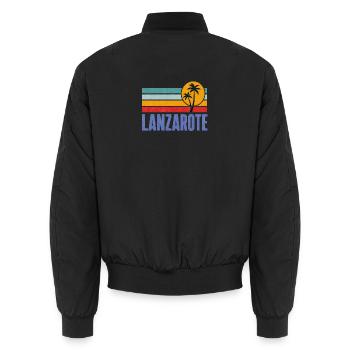 Lanzarote - Canary Islands - Kanaren - Vulkane - Unisex Bomberjacke - Schwarz - Hinten - AI Model Male 185 light (185cm)