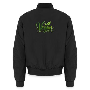 Vegan - Veganer - fleischfrei - fleischlos - Unisex Bomberjacke - Schwarz - Hinten - AI Model Male 185 light (185cm)