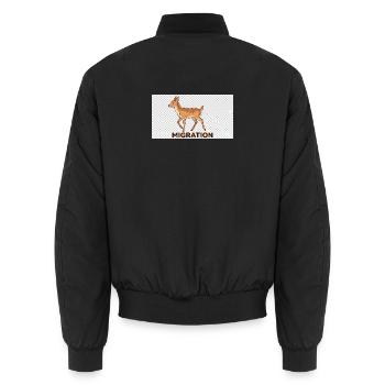 Illustration des cerfs migrateurs - Bomber unisexe - noir - Dos - AI Model Male 185 light (185cm)
