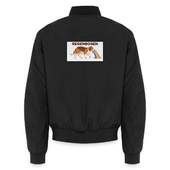 Beagle mit Regenbogenstrahl - Unisex Bomberjacke - Schwarz - Hinten - AI Model Male 185 light (185cm)