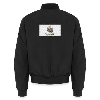 Ich denke also spinn ich Gehirnwerk - Unisex Bomberjacke - Schwarz - Hinten - AI Model Male 185 light (185cm)