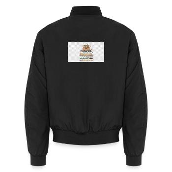 Natürlich Sixpack Kühlschrank Spruch - Unisex Bomberjacke - Schwarz - Hinten - AI Model Male 185 light (185cm)