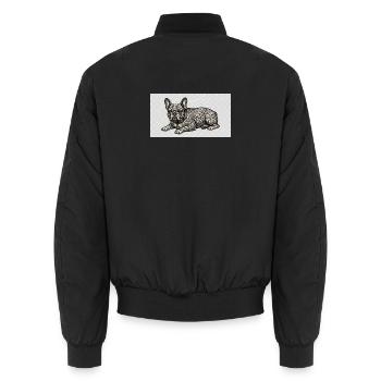 Ornate Bulldog Tattoo Muster - Unisex Bomberjacke - Schwarz - Hinten - AI Model Male 185 light (185cm)