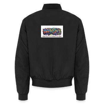 Eigener Raum Graffiti Kunst - Unisex Bomberjacke - Schwarz - Hinten - AI Model Male 185 light (185cm)