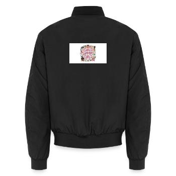 Girls Support Girls Solidaritätsdesign - Unisex Bomberjacke - Schwarz - Hinten - AI Model Male 185 light (185cm)