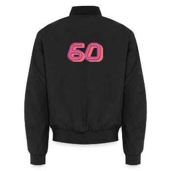 60. 60 JAHRE. 60. JAHRESTAG. 60. GEBURTSTAG. - Unisex Bomberjacke - Schwarz - Hinten - AI Model Male 185 light (185cm)
